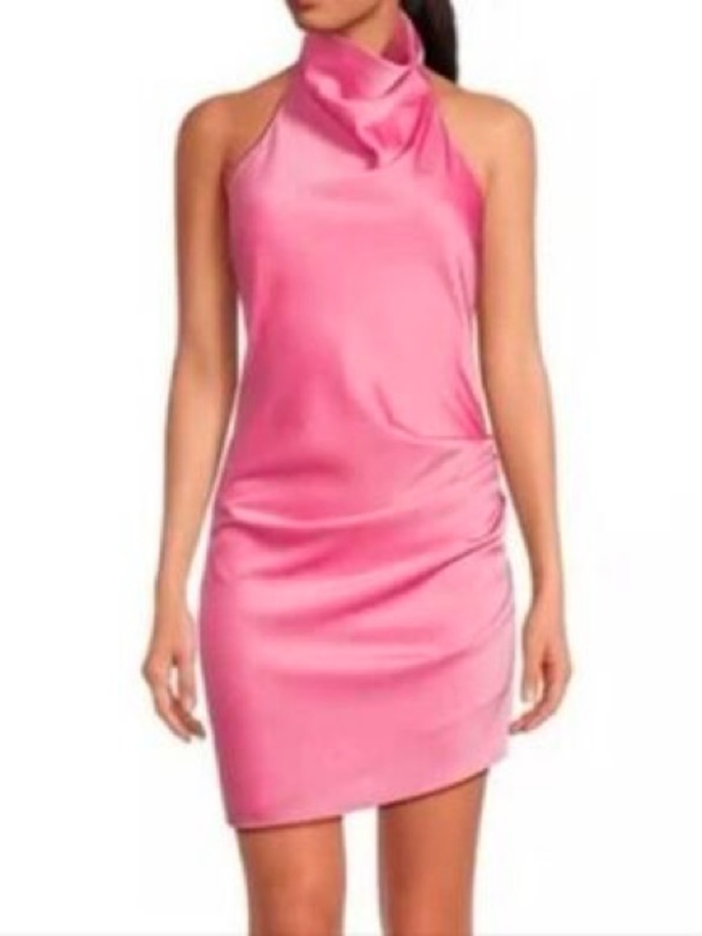 NWT Gianni Bini Peyton Satin Mini Sheath Dress: Color- Pop Pink: Size- 6